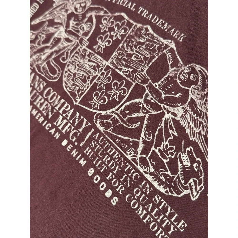 Vintage Y2K Polo Jeans Ralph Lauren Graphic T Shirt XL Burgundy USA
